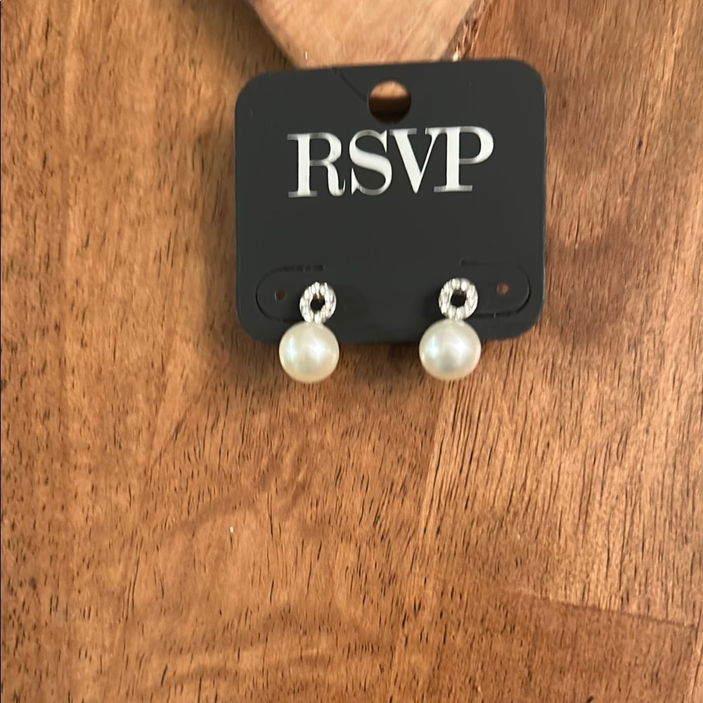 RSVP White Pearl Earrings